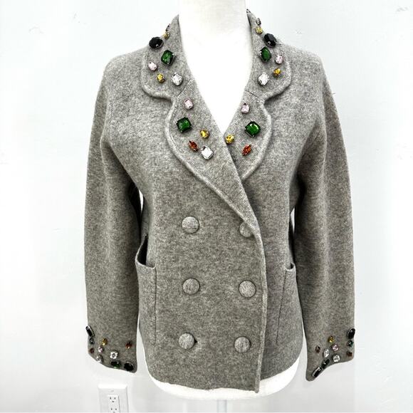 NWT Zara Knit Beaded Jewel Embellished Blazer and Skirt 2 Piece Set. Rare.⭐️ - Picture 5 of 16